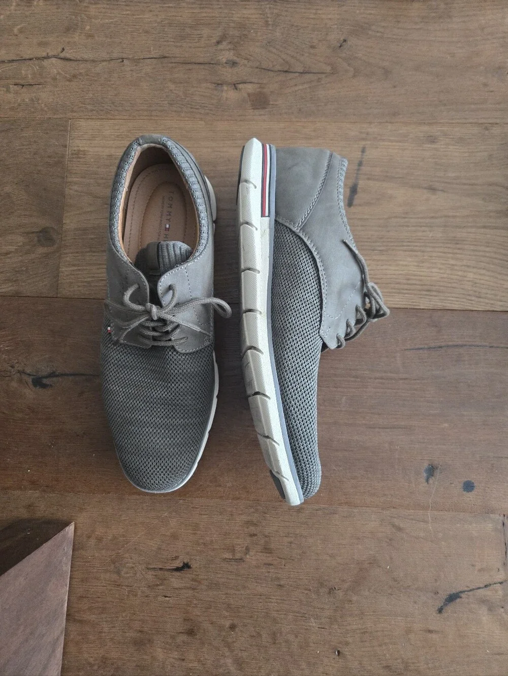 Tommy Hilfiger Men's Gray Lace-Up Mesh & Suede Sneakers